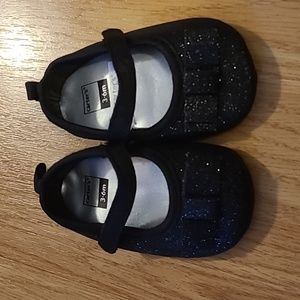 Carter's Black Flats with Bow  3-6 months